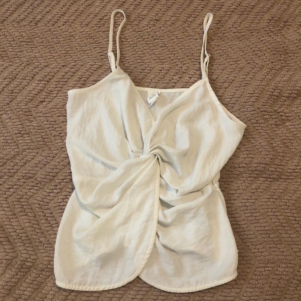Off white knotted spaghetti strap top